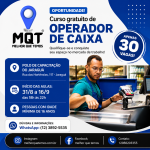 CURSO GRATUITO DE OPERADOR DE CAIXA EM SÃO SEBASTIÃO