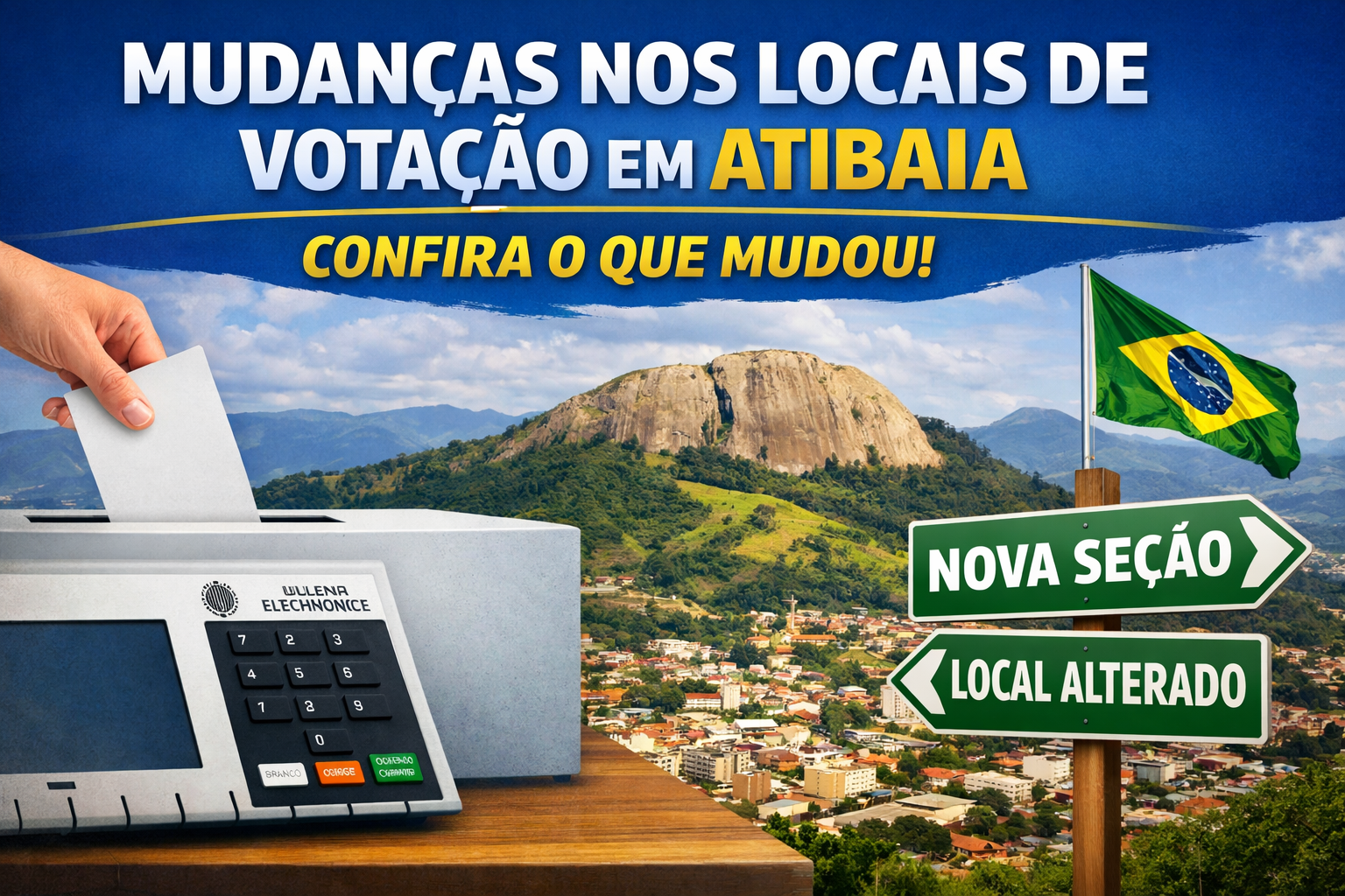 Mudanças nos locais de votação em Atibaia: