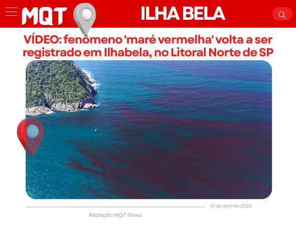 Maré Vermelha em Ilha Bela