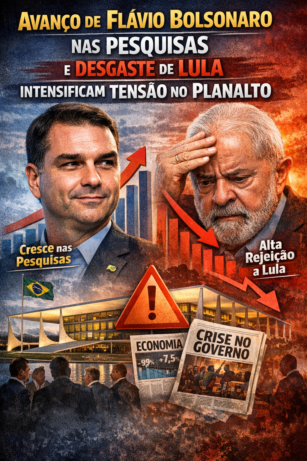 FLÁVIO BOLSONARO AVANÇA NAS INTENÇÕES DE VOTO