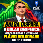 BOLSA DISPARA E DÓLAR DESPENCA: MERCADO REAGE À VITÓRIA DE FLÁVIO BOLSONARO NO 1º TURNO