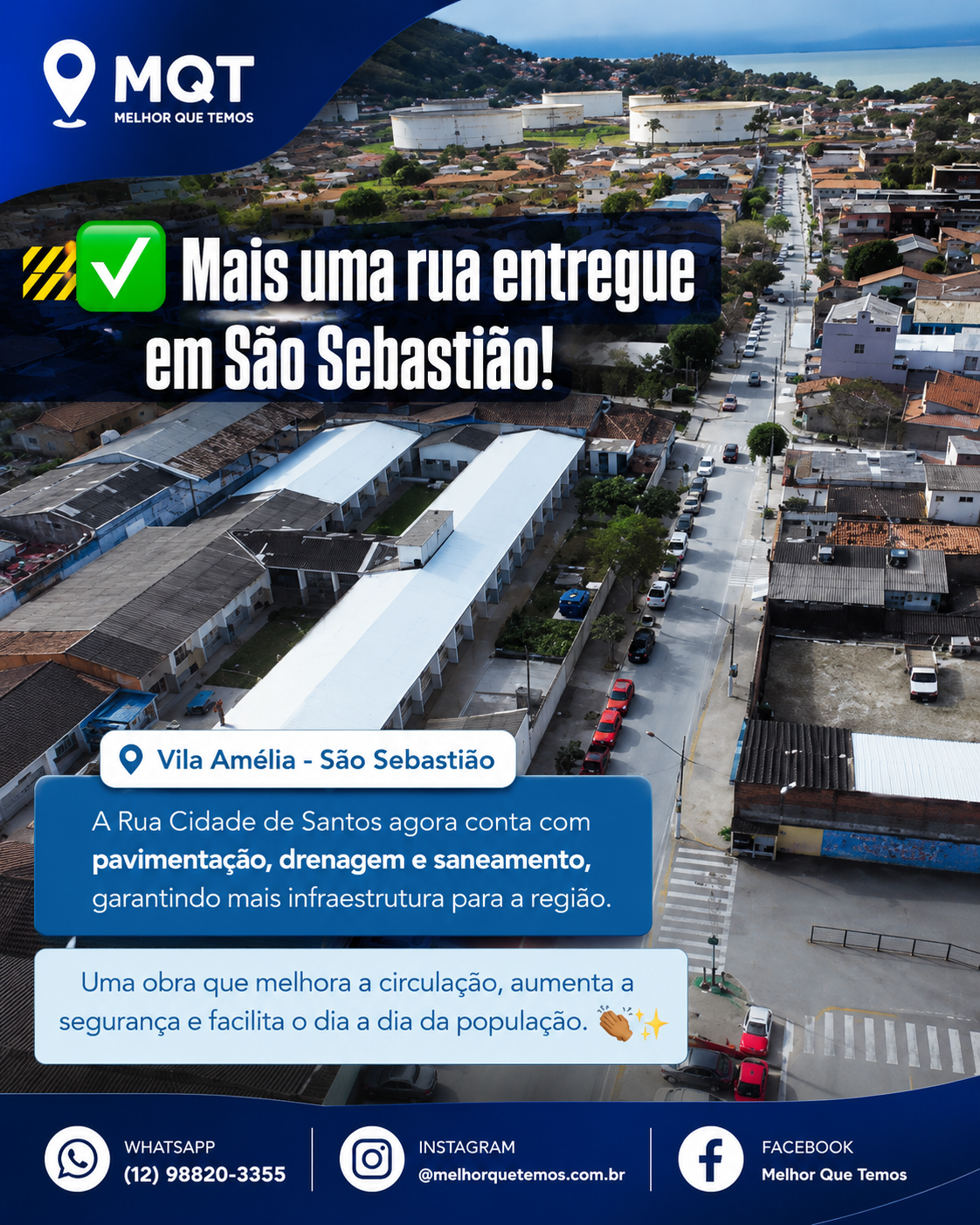 SÃO SEBASTIÃO: OBRA BENEFICIA VILA AMÉLIA