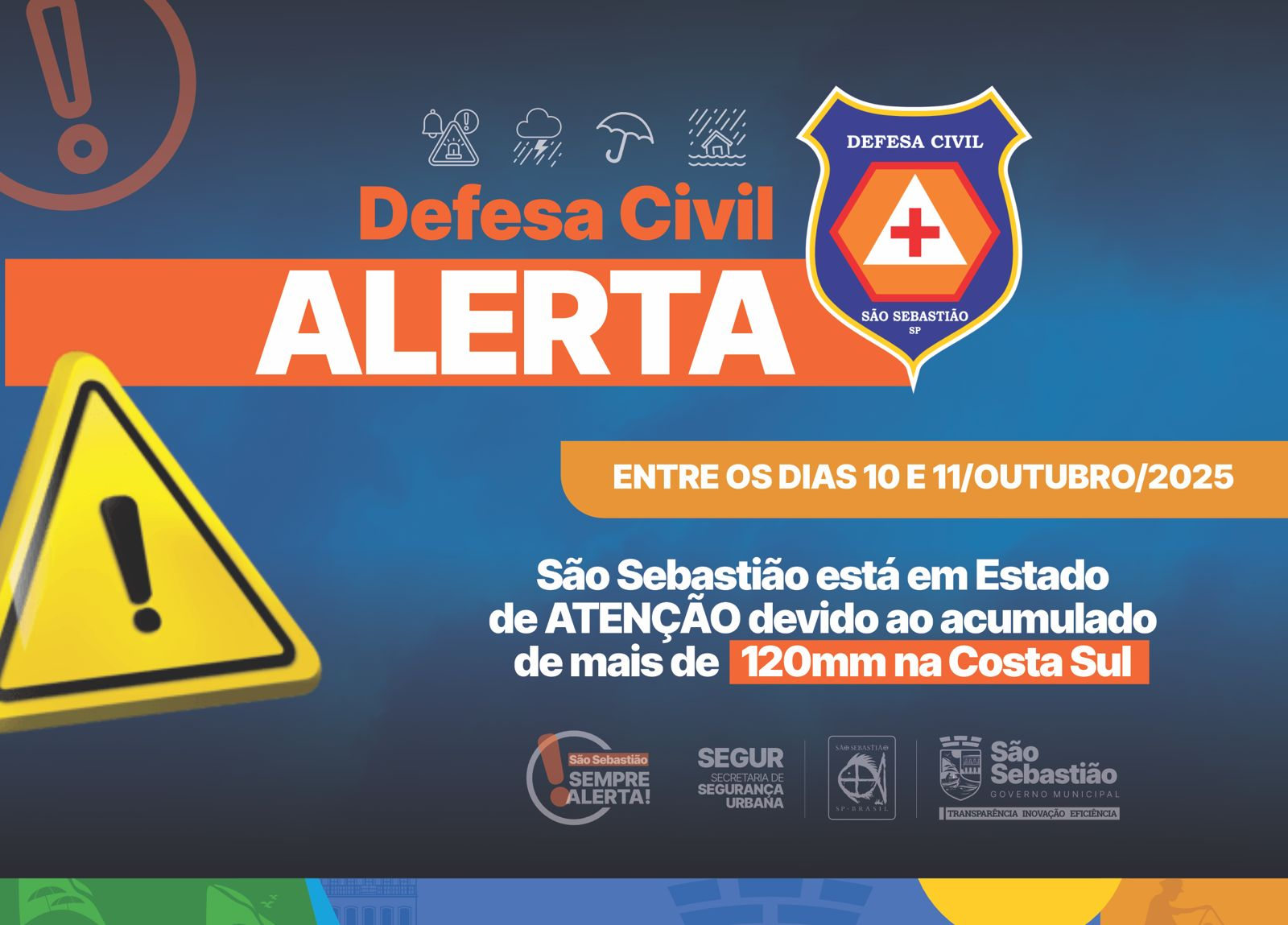 🌧️ Alerta da Defesa Civil: São Sebastião...